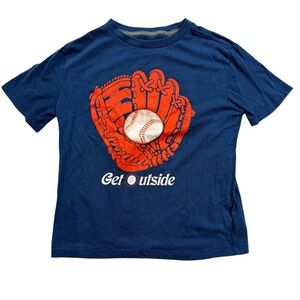 OLD NAVY Kids Short Sleeve Graphic Tee Baseball Mitt Design – Navy Blue (M 8)